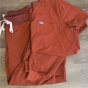Figs Zamora Jogger Scrubs Technical Collection in Burnt Orange